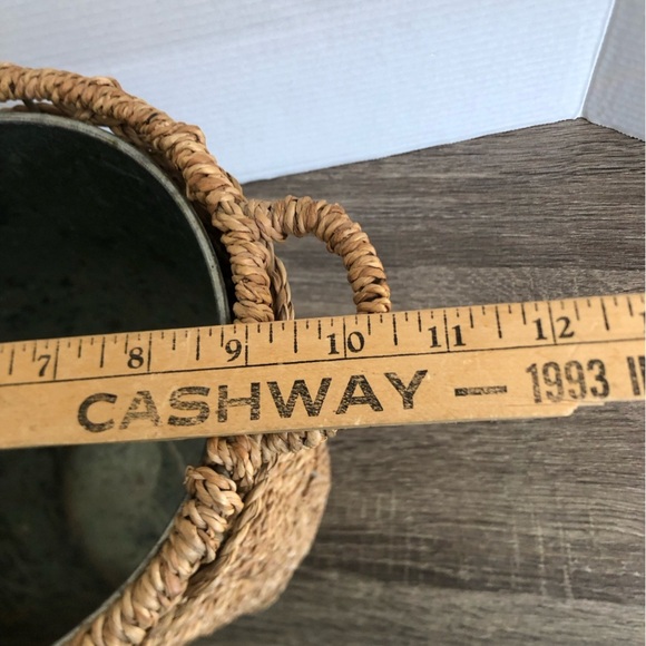 Woven Waste Paper Basket with Metal Liner - Picture 9 of 10